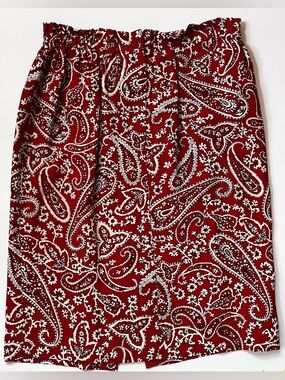 First Issue Silk Skirt Red Paisley Print size M